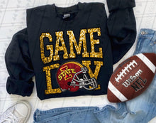Load image into Gallery viewer, Game Day Team Helmet Faux Embroidery DROPDOWN TRANSFER TGG
