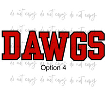 Load image into Gallery viewer, Back Sports Custom Name Mascot DROPDOWN DTF TRANSFER
