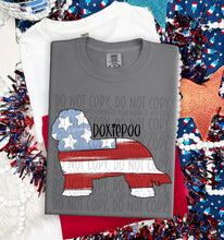 Load image into Gallery viewer, Patriotic Dog Designs Black Text SWD MAY DROPDOWN TRANSFER
