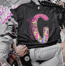 Load image into Gallery viewer, Rainbow Leopard Single Letter Mascot Dropdown TRANSFER CAP APR
