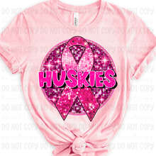 Load image into Gallery viewer, Breast Cancer Glitter Circle Mascot DROPDOWN TRANSFER
