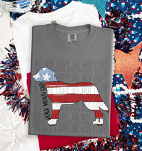 Load image into Gallery viewer, Patriotic Dog Designs Black Text SWD MAY DROPDOWN TRANSFER
