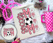 Load image into Gallery viewer, Floral Soccer Mom With Pocket DROPDOWN TRANSFER CAP APR
