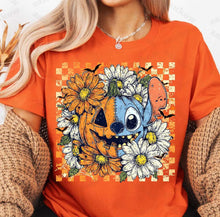 Load image into Gallery viewer, Pumpkin St_tch Checker Floral TRANSFER

