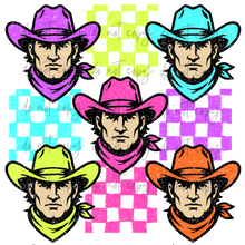 Load image into Gallery viewer, Neon Check Distressed Mascots TRANSFER CYBER JUNE 26

