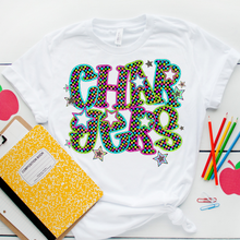 Load image into Gallery viewer, Neon Bright Checker Star Mascots Dropdown TRANSFER CSD MAY 25
