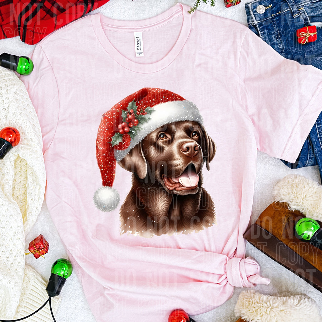 Chocolate Lab Santa Hat TRANSFER SBB – Sassy Sublimation & Screen Prints