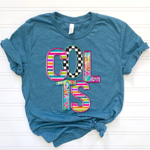 Load image into Gallery viewer, Bright Stripe Floral Checker Mascots Dropdown TRANSFER CSD MAY 25
