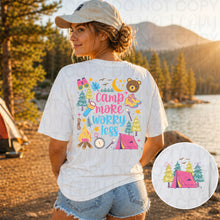 Load image into Gallery viewer, Camp More Worry Less Fire Tent Bear Collage WITH POCKET TRANSFER UAC MAY 26
