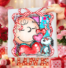 Load image into Gallery viewer, Ch_rlie And Sno_p Square Red Checker Bow Frame SLEEVE OPTION DROPDOWN TRANSFER AGCM DEC 25
