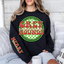 Load image into Gallery viewer, Merry Christmas Red &amp; Green Checkered Circle Mascot Dropdown With Sleeve TRANSFER CAP
