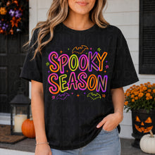 Load image into Gallery viewer, Spooky Season Neon Lights Sketch With Bats TRANSFER UAC JULY 26
