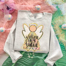 Load image into Gallery viewer, Oh Come All Ye Faithful Angel Silhouette Gold Glitter Halo TRANSFER SDD NOV 25
