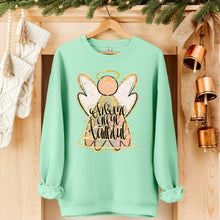 Load image into Gallery viewer, Oh Come All Ye Faithful Angel Silhouette Gold Glitter Halo TRANSFER SDD NOV 25
