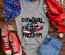 Load image into Gallery viewer, Cowboy Cowgirl Freedom Club USA Flag Hat DROPDOWN TRANSFER REV MAY 26
