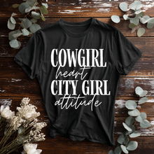 Load image into Gallery viewer, Cowgirl Heart City Girl Attitude Color DROPDOWN TRANSFER REV MAY 26

