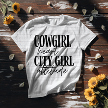 Load image into Gallery viewer, Cowgirl Heart City Girl Attitude Color DROPDOWN TRANSFER REV MAY 26
