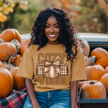 Load image into Gallery viewer, Cozy Vibes Pumpkin Plaid Bow TRANSFER SDD
