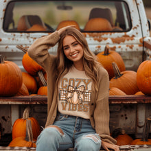 Load image into Gallery viewer, Cozy Vibes Pumpkin Plaid Bow TRANSFER SDD
