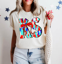 Load image into Gallery viewer, RWB Brushstroke Bow States (all 50 states available) TRANSFER CST MAY
