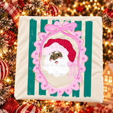 Load image into Gallery viewer, Santa Pink Coquette Green Stripes Red Pink Polka Hat TRANSFER TCC OCT 26
