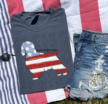 Load image into Gallery viewer, Patriotic Dog Designs Black Text SWD MAY DROPDOWN TRANSFER

