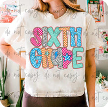 Load image into Gallery viewer, Pink Plaid Dalmatian Star Grades DROPDOWN TRANSFER

