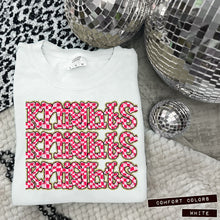 Load image into Gallery viewer, Pink Checker Gold Glitter Mascot Dropdown TRANSFER CAP APR
