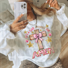 Load image into Gallery viewer, It’s A Love Without End Amen Pink Gold Glitter TRANSFER RWH DEC
