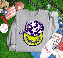 Load image into Gallery viewer, Play Ball Happy Face Hat Softball DROPDOWN TRANSFER BIA

