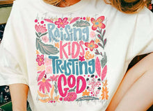 Load image into Gallery viewer, Raising Kids And Trusting God Floral Groovy TRANSFER
