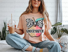Load image into Gallery viewer, Gold Red Glitter Leopard Bow Apple B2S Grades DROPDOWN TRANSFER

