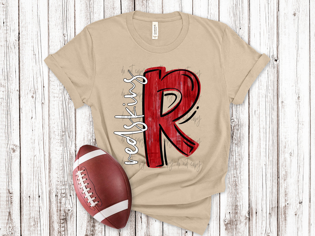 Redskins Red With Black Trim TRANSFER