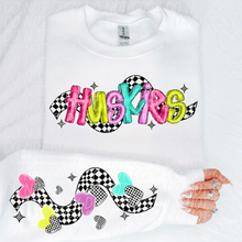 Load image into Gallery viewer, Bright Checkered Mascot With Sleeve Option DTF TRANSFER CSD

