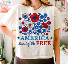 Load image into Gallery viewer, America Land Of The Free Flowers TRANSFER
