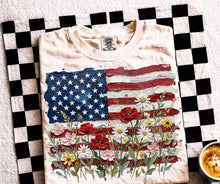 Load image into Gallery viewer, Flag With Flowers Faux Paint TRANSFER ET MAR 26
