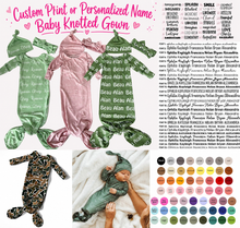 Load image into Gallery viewer, Custom Print Name Baby Knotted Gown Set
