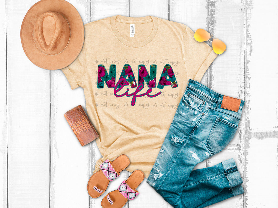 Nana Life Summer Floral TRANSFER