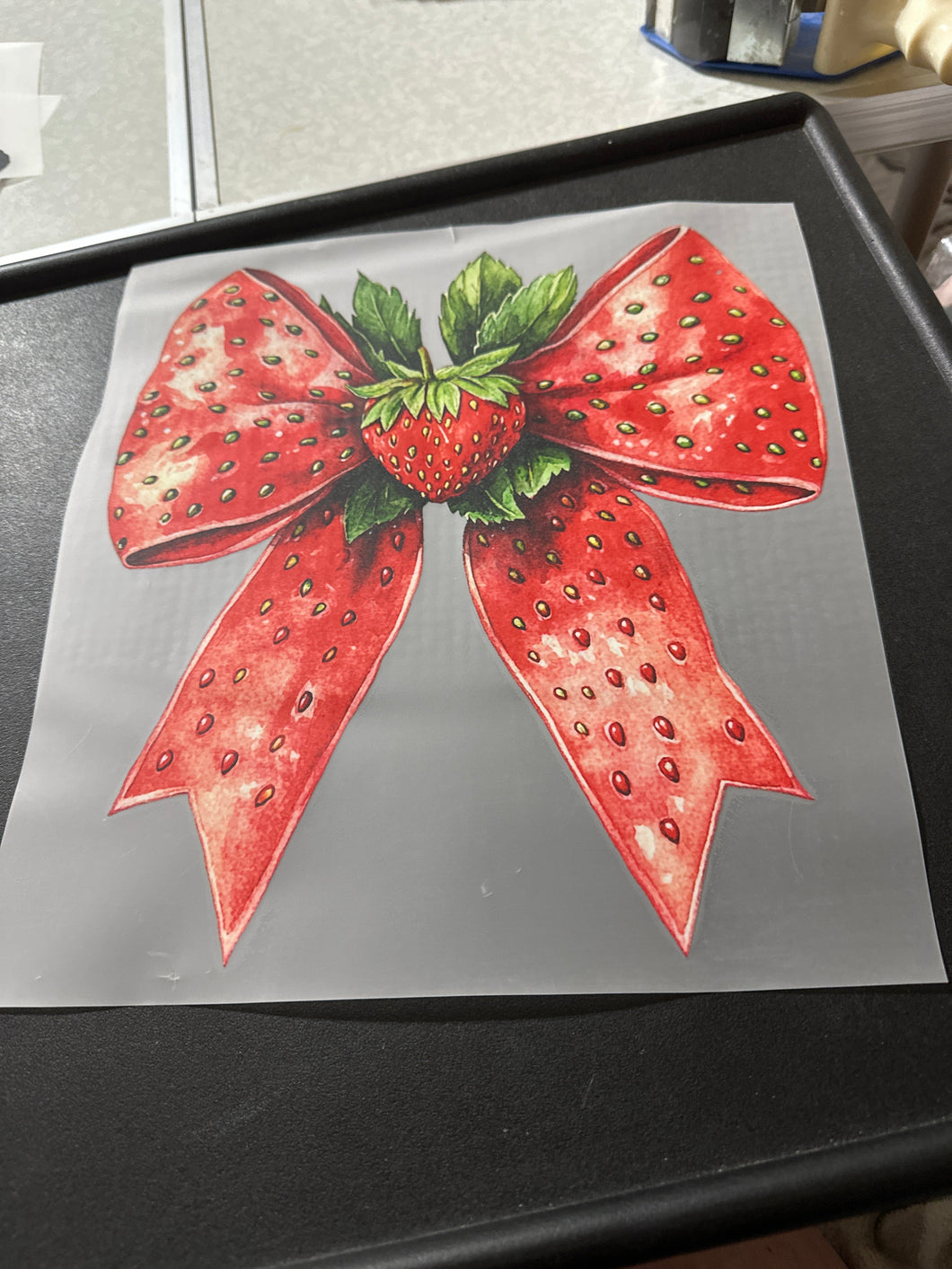Strawberry Bow RTS DTF TRANSFER