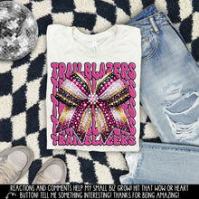 Load image into Gallery viewer, Pink Gold Rhinestone Bow Mascot DROPDOWN TRANSFER
