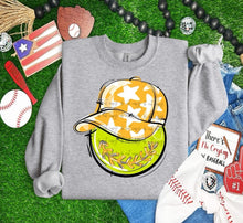 Load image into Gallery viewer, Play Ball Happy Face Hat Softball DROPDOWN TRANSFER BIA
