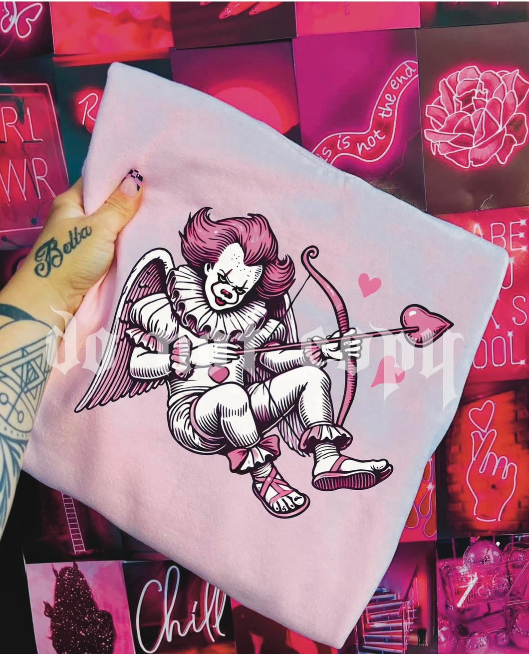 Pink Penny Cupid Wings TRANSFER PPD