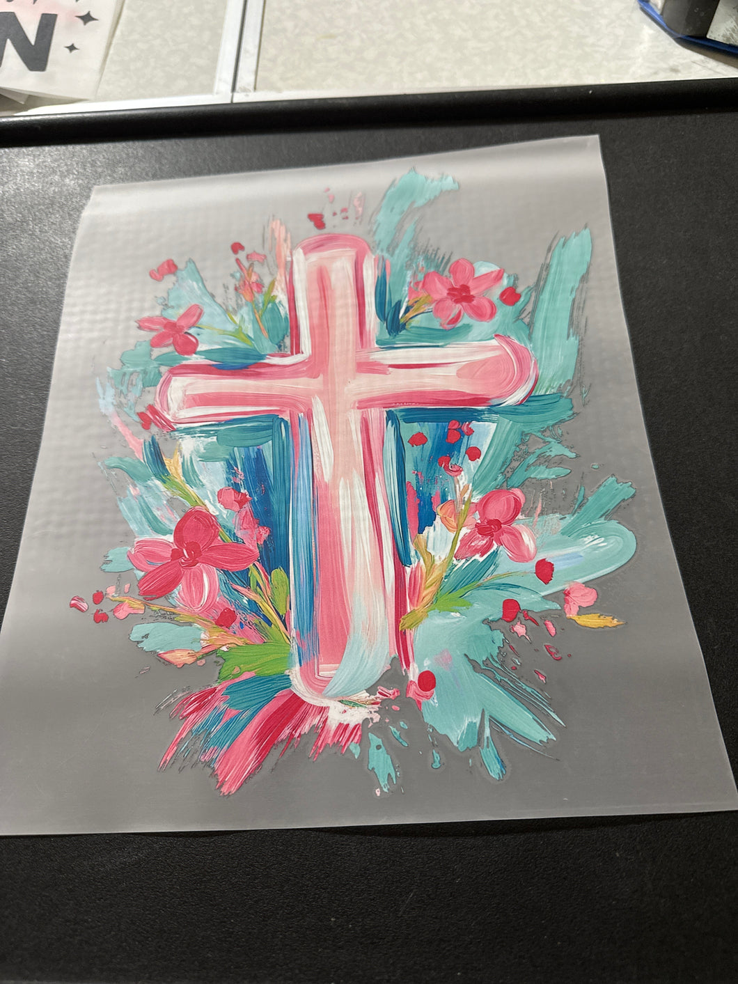 Pink Blue Paint Cross RTS DTF TRANSFER