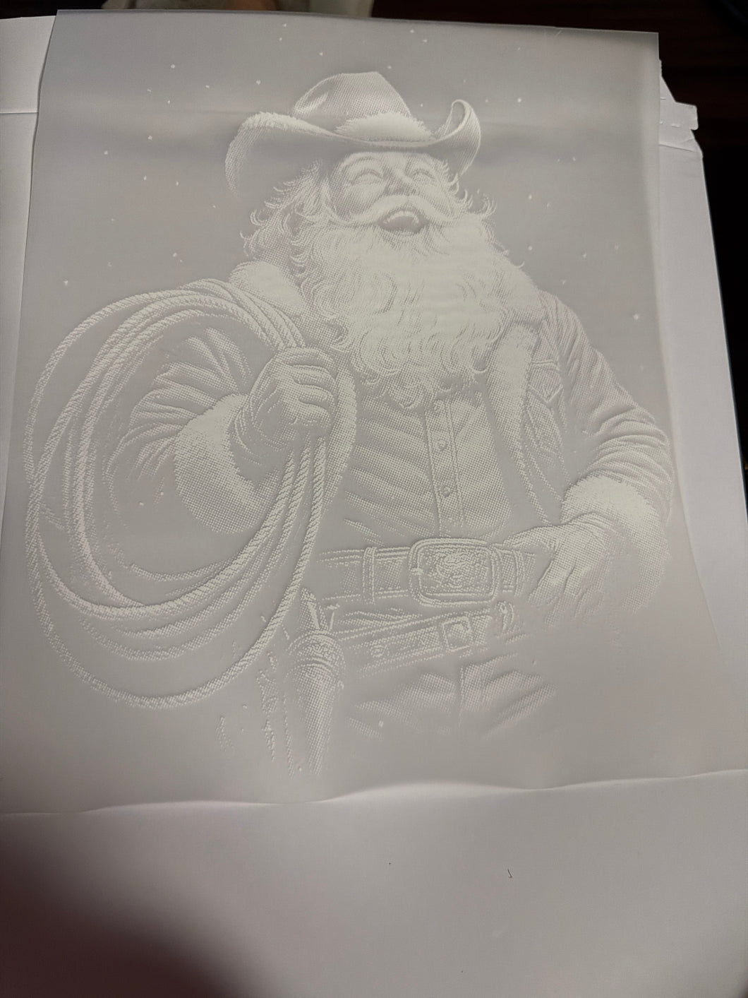 Santa Cowboy Halftone RTS DTF TRANSFER