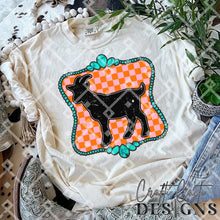 Load image into Gallery viewer, Turquoise Pink Checkered Farm Animal DROPDOWN TRANSFER CCD
