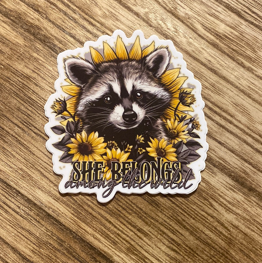 Belong The Wildflowers Racoon VINYL STICKER