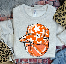 Load image into Gallery viewer, Play Ball Basketball Happy Face Hat DROPDOWN TRANSFER BIA
