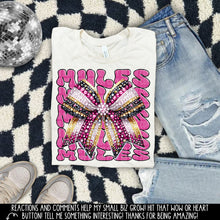 Load image into Gallery viewer, Pink Faux Rhinestone Bow Mascots Dropdown TRANSFER CAP SEPT 24
