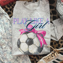 Load image into Gallery viewer, Play Like A Girl Pink Bow Paint Sports Balls DROPDOWN TRANSFER KAYNDI JAN 26
