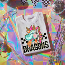 Load image into Gallery viewer, Pink Teal Gold Glitter Checker Mascots Dropdown TRANSFER CST JUNE
